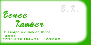 bence kamper business card